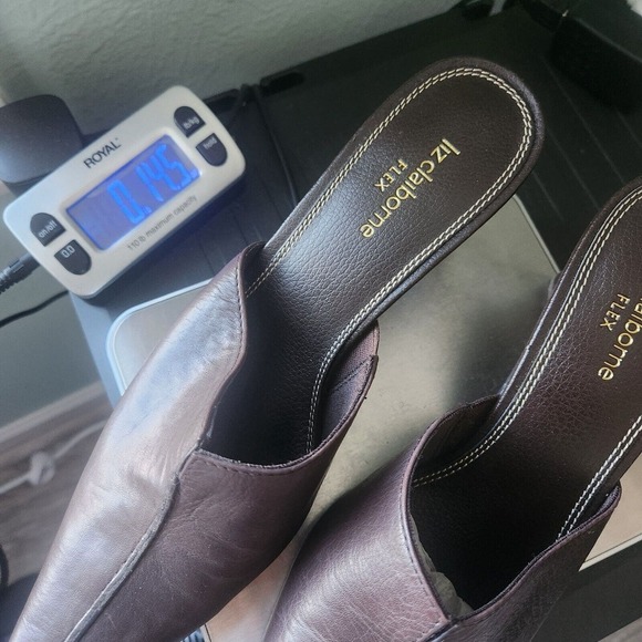 Liz Claiborne Flex Guild Rich Brown Leather 2.75" Heel Shoes Mules Womens 8.5 M - Picture 13 of 13